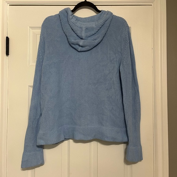 Pura Cashmere 100% Supima Cotton Thick Knit Full Zip Hooded Sweater Cardigan L - Picture 8 of 8